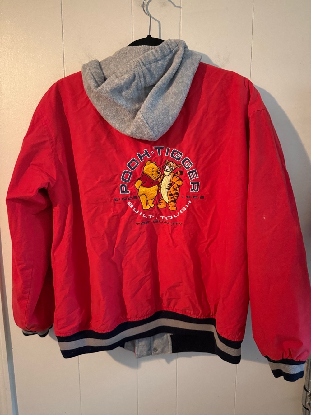 Vintage Disney Catalog Winnie the Pooh Tigger Red Baseball Varsity Jacket Sz XL - Picture 8 of 11